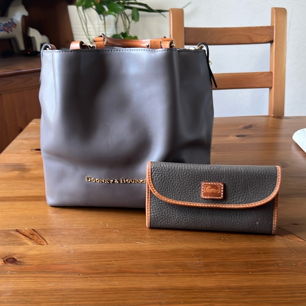 Dooney & Bourke Gray Handbag and Wallet Set